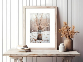 Art Print, A Picture Frame On A Table