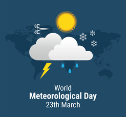 World meteorological day weather science illustration