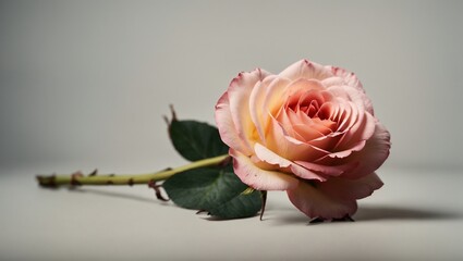 pink rose on a plain background