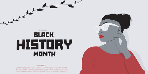 Black History Month, African American Month, annual poster design vector illustration.