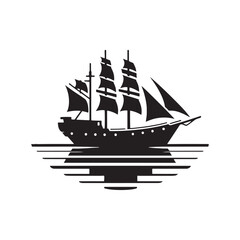 Seafaring Symphony: Ship Silhouette Collection Commencing a Harmonious Overture of Sea Vessel Imagery - Ocean Freight Illustration - Sea Vector - Ship Illustration
