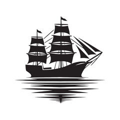 Yachting Dreams: Boat Silhouettes Invoking Dreams of Nautical Luxury and Yachting Aspirations - Transportation Silhouette - Ship Vector - Yacht Silhouette
