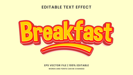 Breakfast food editable text effect