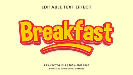 Breakfast 3d editable text effect
