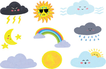 Weather cute draw illustration