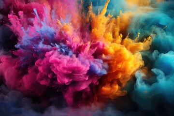 Obraz na płótnie Canvas Colorful rainbow smoke powder explosion. Abstract smoke background wallpaper concept 