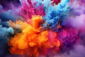 Fototapeta na wymiar Colorful rainbow smoke powder explosion. Abstract smoke background wallpaper concept 