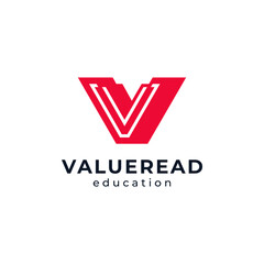 book and letter F for education, course, school, library, bookstore, ebook and knowledge logos