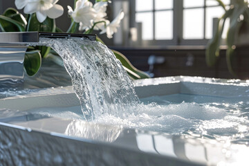 The elegance of crystalline water, highlighting the purity and sophistication