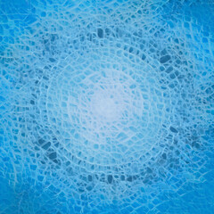 Blue Ice Fractal Pattern Texture Background with Radial Design Illustration Gradient Cracks like Frost Winter Antarctic Snow Flake for Christmas Decoration or Interior Design Wallpaper Art Backdrop