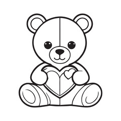 teddy bear animal love vector elements design template logo and iconic style, panda love vector special for Valentin's 