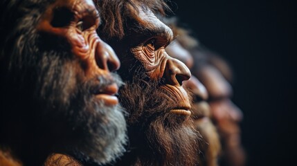 The Evolution of Hominids in Prehistory. Generative Ai. - obrazy, fototapety, plakaty