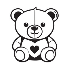 Obraz na płótnie Canvas teddy bear animal love vector elements design template logo and iconic style, panda love vector special for Valentin's 