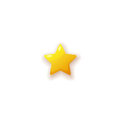 Golden star with shadow flat style, vector illustration