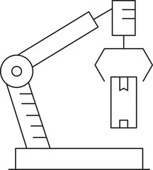Manufacturing Robotic Arm Thin Line Icon
