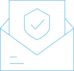 Secure Email Thin Line Icon
