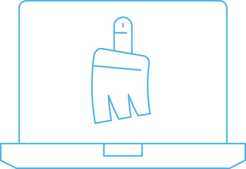 Disk Cleanup Thin Line Icon
