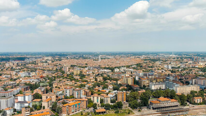 Modena, Italy. General panorama of the city. Historical Center. Summer, Aerial View