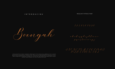 Fototapeta na wymiar Signature Font Calligraphy Logotype Script Brush Font Type Font lettering handwritten 