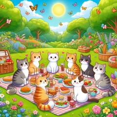 cat picnic day