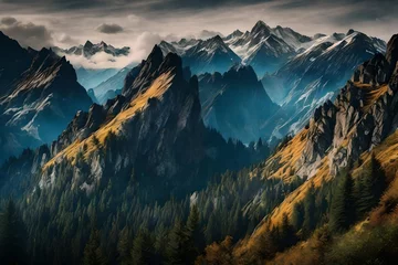 Acrylic prints Tatra Mountains sunrise over the mountains