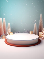Modern round product advertising podium, booth, stage, product background, promotional event background