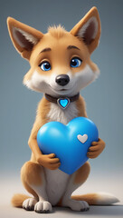 Fototapeta premium Dapper Dingo Delivers Love in Chris LaBrooy's 3D Render AI GENERATED