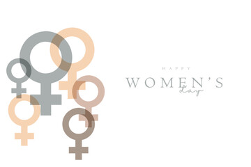 Happy International Women's Day, a History Month of Women banner. Flat vector illustration