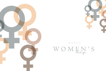 Happy International Women's Day concept banner design, a History Month of Women banner. Flat vector illustration