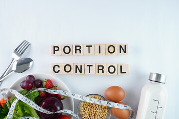 Portion Control Concept Background - obrazy, fototapety, plakaty