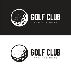 Golf club logo design and outdoor sport vector golf stick and ball template illustration