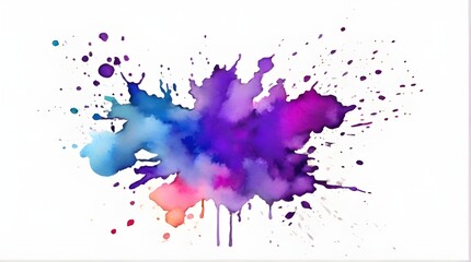 watercolor ink splashes on white