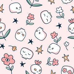 fabric; tile; repeat; print; design; graphic; candy; trick or treat; bones; style; kids; magic; mystical; stars; background; cover; paper; wrapping; simple; seamless; vector; pattern; white; holiday; 