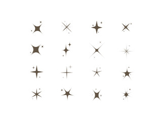 vector flat sparkling star collection 