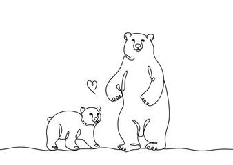 Polar bear. Ursa. Bear cub