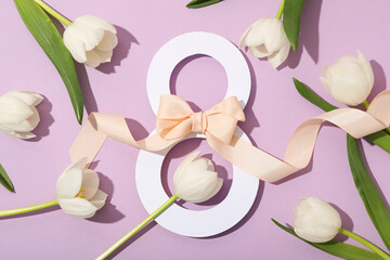 Paper cut number eight with fresh tjuspans