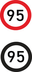 95 speed limit sign in two colors suitable for transportation uses