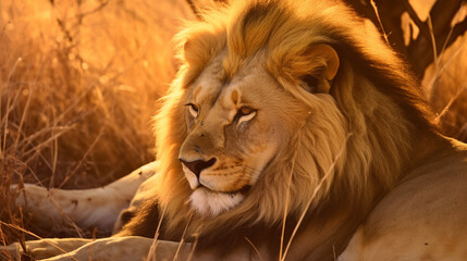 Fototapeta premium close up of a lion