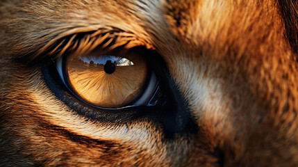 close up of a lion eyes