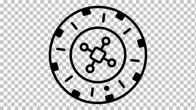 Casino Roulette wheel spin lucky fortune gamble game betting on Transparent background
