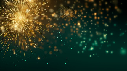 Obraz premium Beautiful creative holiday background with fireworks and sparkles