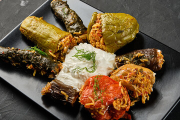 Vegetable dish stuffed with meat and rice (dolma)