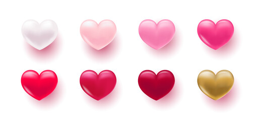 Background with heart. Delicate bright with 3D volumetric hearts. Texture for banner and postcard. Suitable for Valentine's Day and Mother's Day.