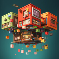 interior of cafe created with Generative Ai