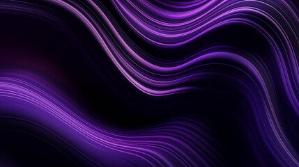 Dark purple abstract background with wavy lines and swirls. Beautiful black and violet wallpaper.	