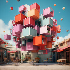 interior of cafe created with Generative Ai
