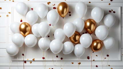 Background balloons. Template Banner with a clean sheet of paper. Realistic celebration design balloon.