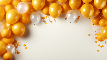 Anniversary birthday frame balloon background. Birthday party balloon background. Age in a frame box. - obrazy, fototapety, plakaty