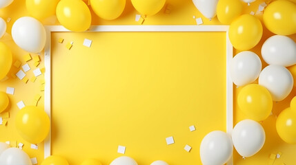 Anniversary birthday frame balloon background. Birthday party balloon background. Age in a frame box.