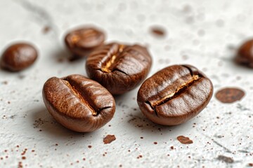 Obraz premium coffee beans isolated kitchen table professional advertising food photography